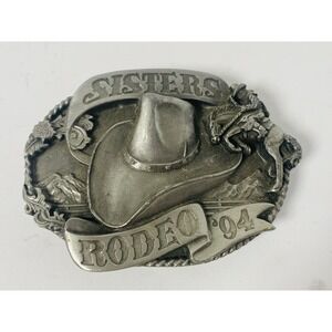Sisters Rodeo 1994 Belt Buckle Limited Edition Siskiyou Cowboy Hat